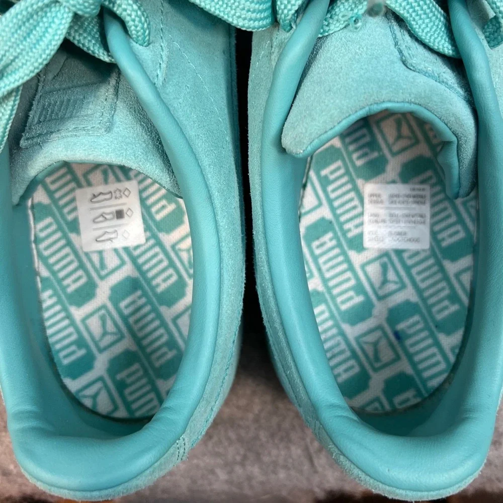 Puma Suede Classic Teal Monochromatic Low Top Sneakers Womens Shoes Size 10